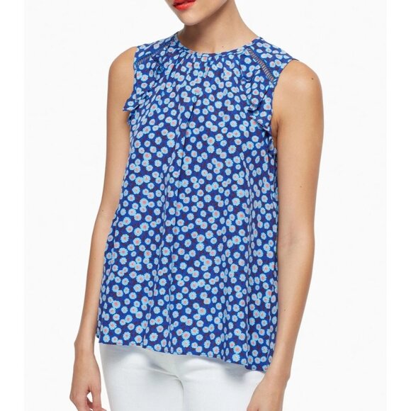 Women's - Kate Spade Tangier Floral Ruffle Silk Blouse, Size XS - Picture 1 of 7